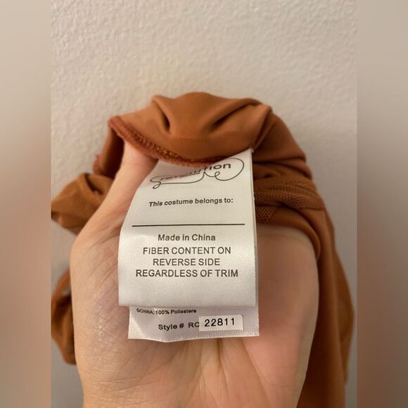 Revolution chai lyrical dance rhinestoned dress LIMITLESS RC22811 Orange LC - Picture 10 of 13